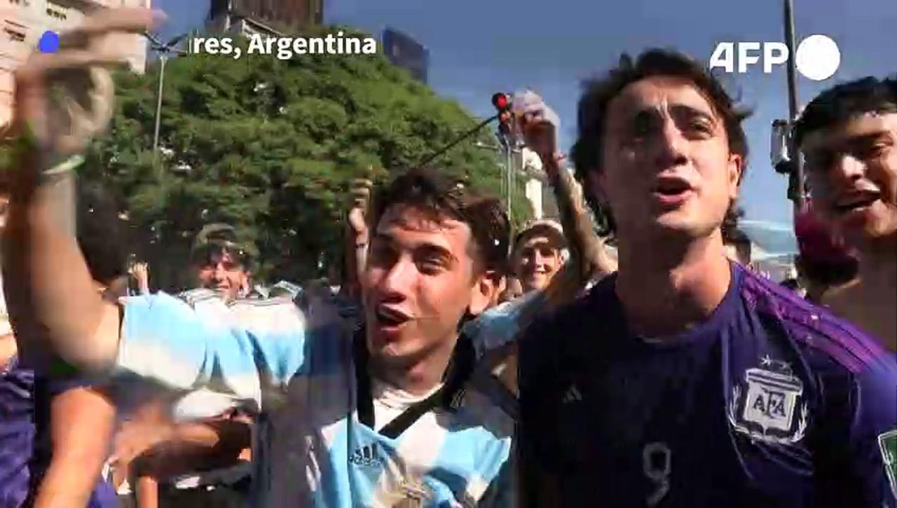 Fans celebrate Argentina's victory in the World Cup final