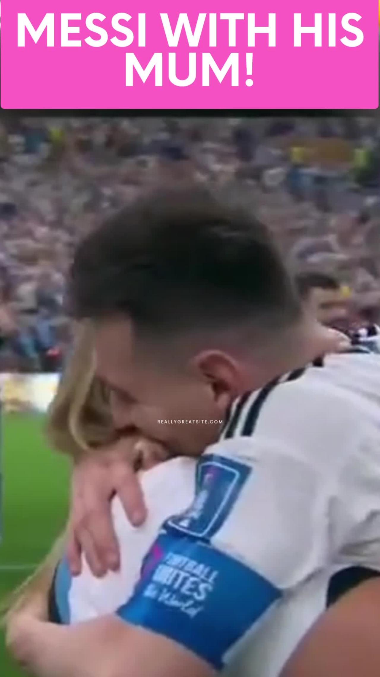 Messi With His Mom (Can't miss these emotions) #Messi #fifa #worldcup