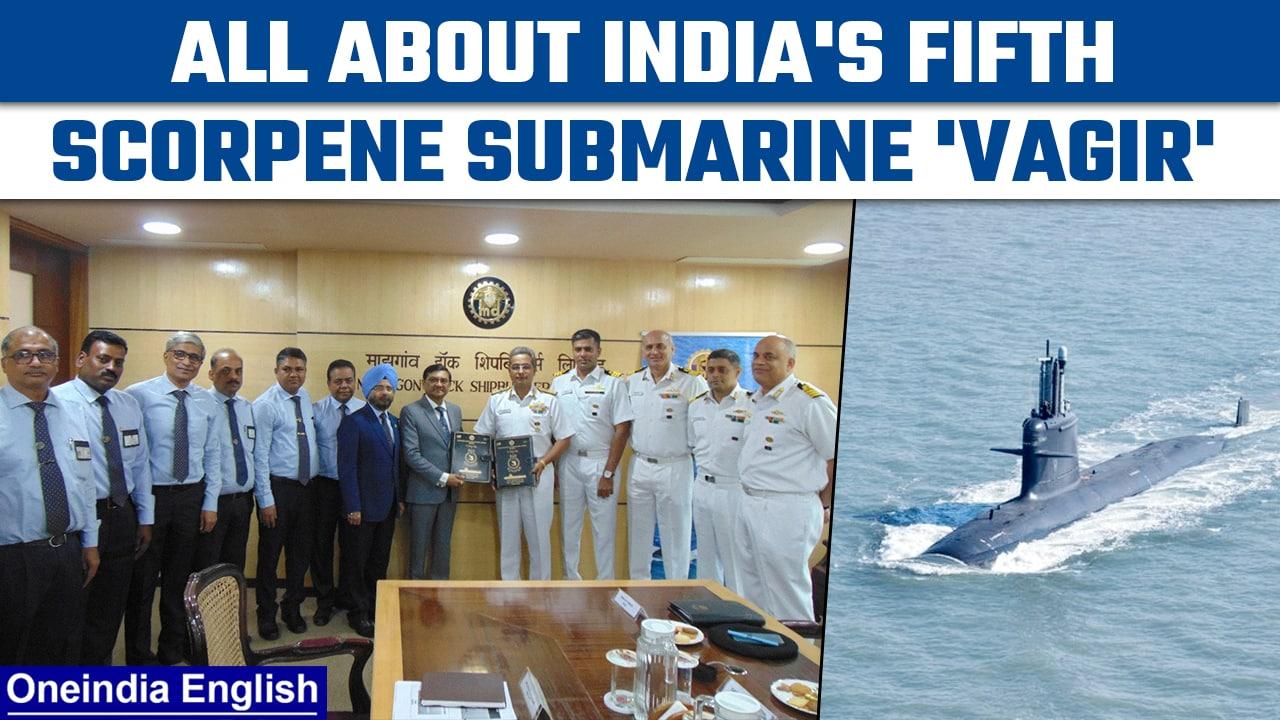 India's Fifth Scorpene Submarine ‘VAGIR’ delivered to Indian Navy | Oneindia News *News
