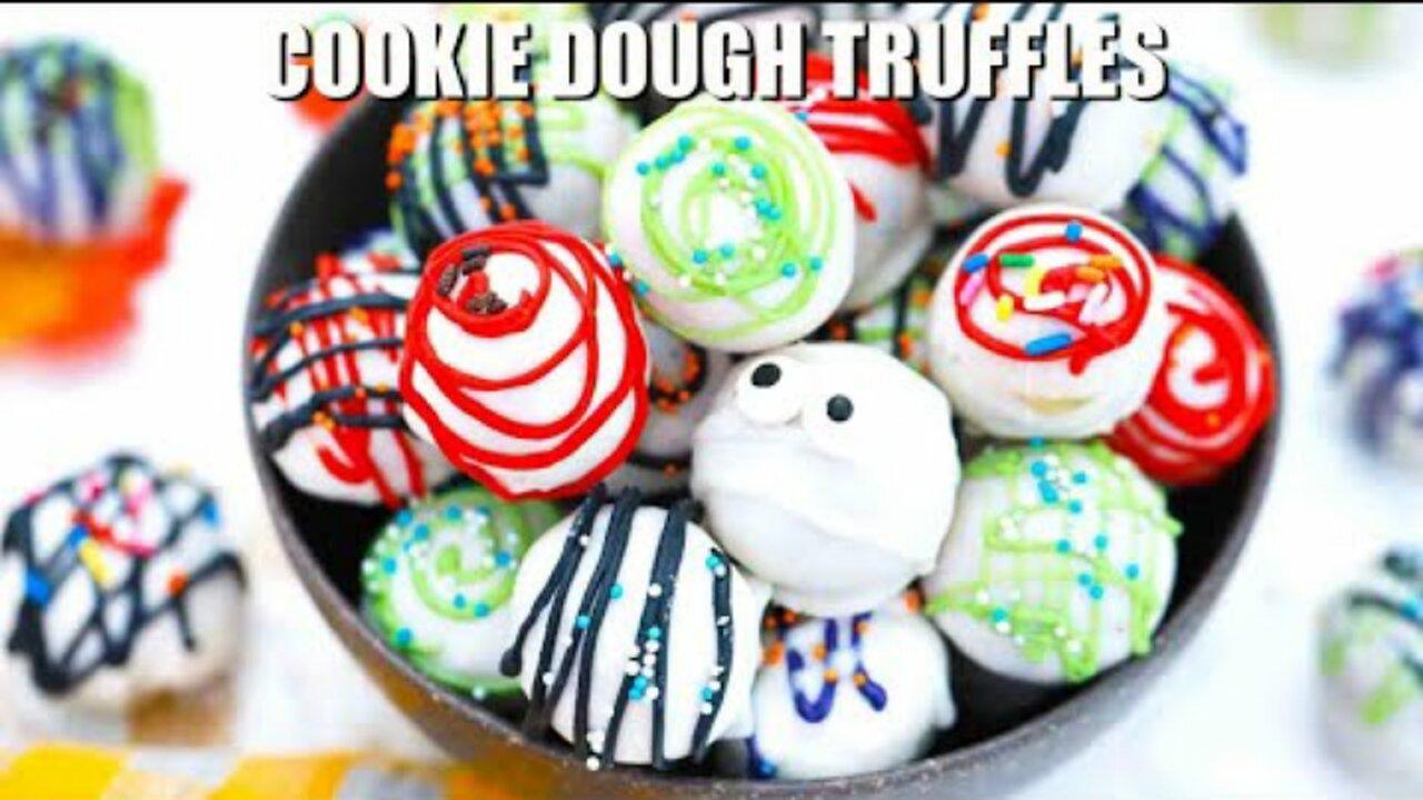 Halloween Cookie Dough Truffles - Sweet and Savory Meals