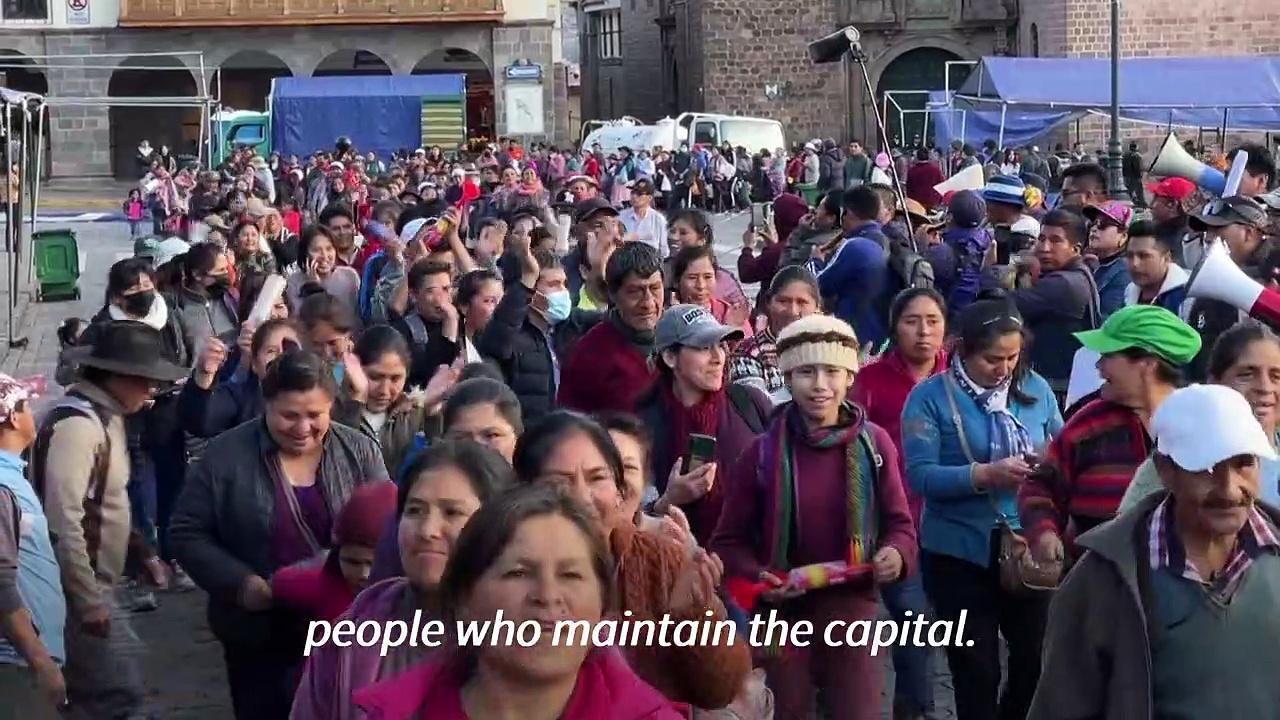 ‘They treat us like terrorists’: Hundreds of Peruvians protest in Cusco against new president