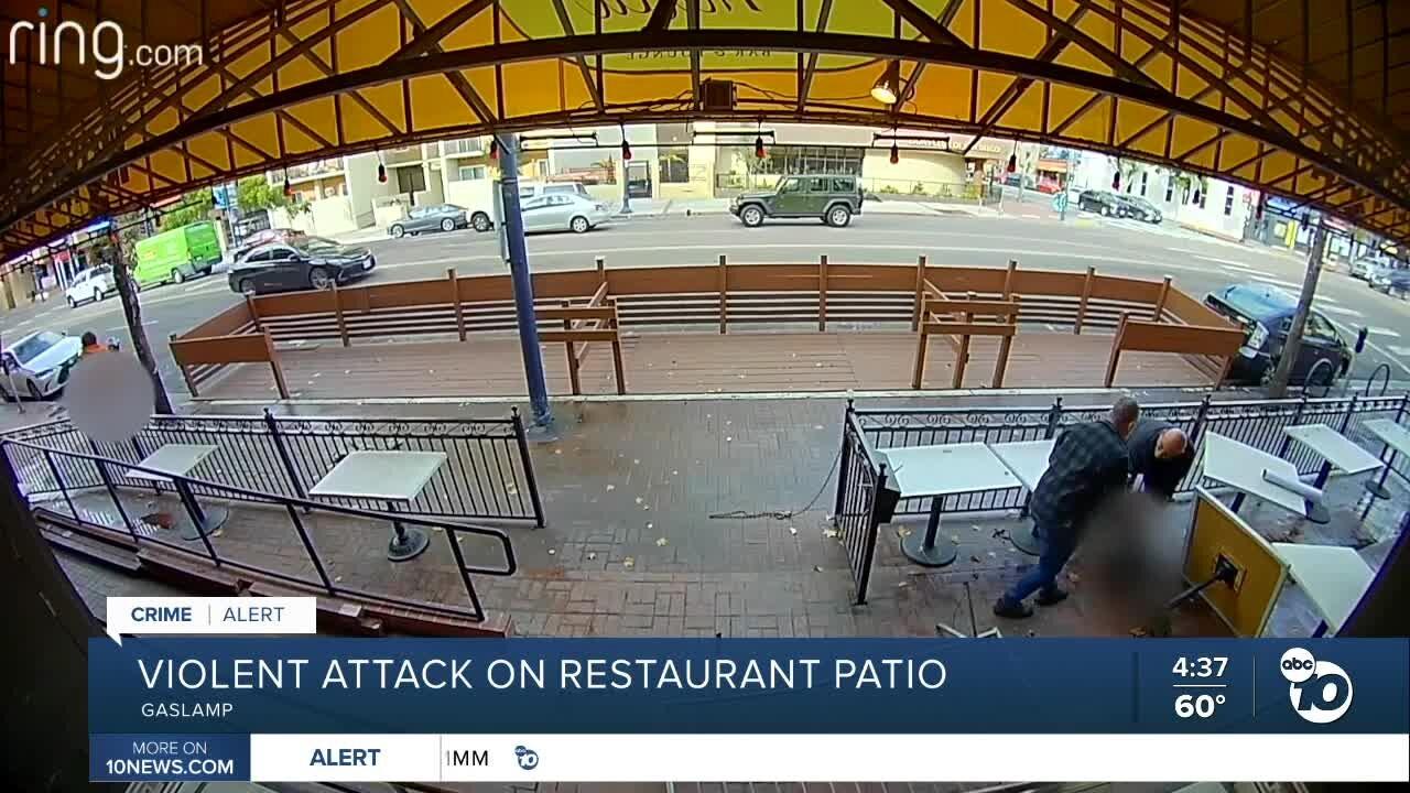 Homeless man attacks woman on Gaslamp Quarter restaurant patio