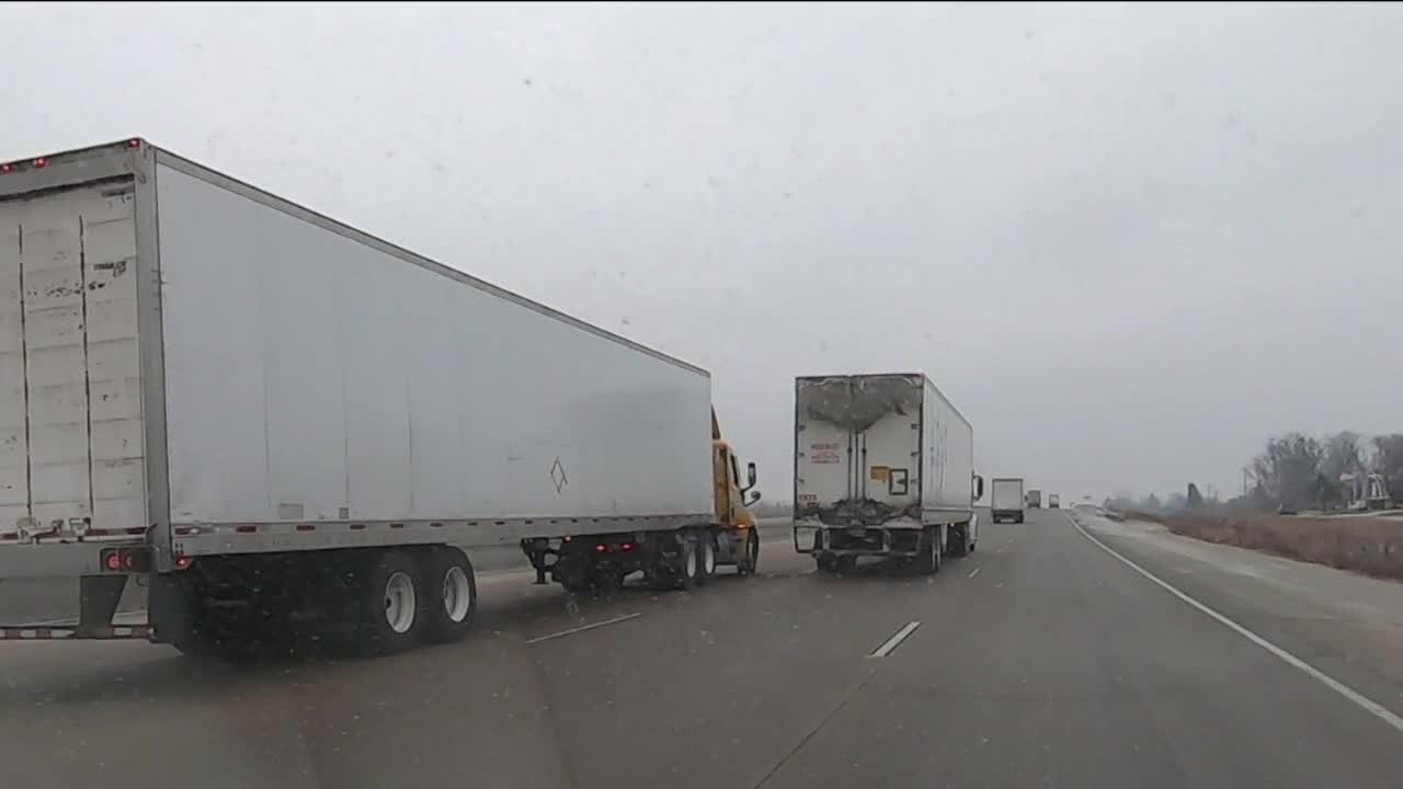 Winter storm, high winds impacting truckers