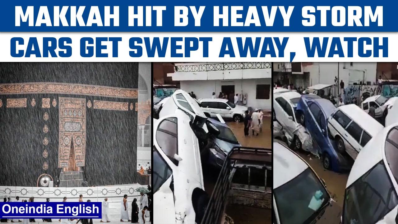 Saudi Arabia: Cars swept away as heavy storm lashes Makkah | Oneindia News *International