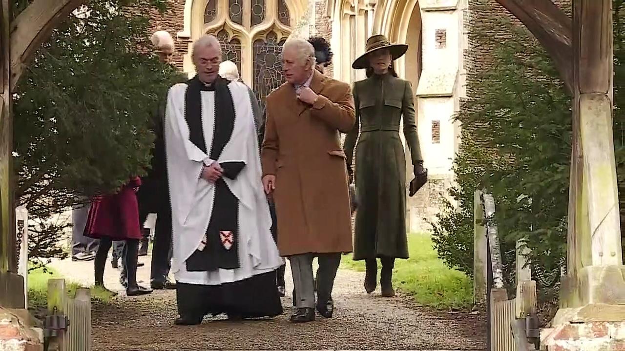 King Charles and family depart from church service