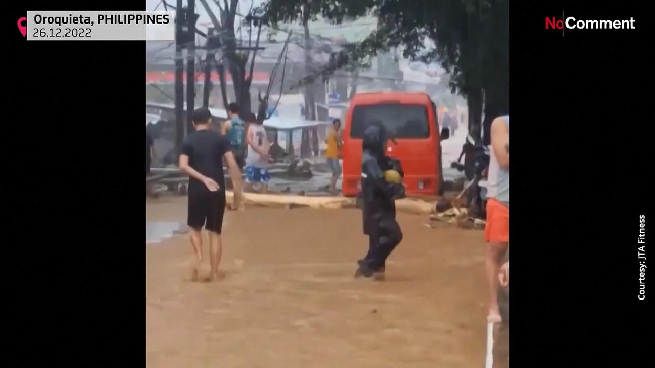 Watch: Heavy flooding in the Philippines forces tens of thousands to flee