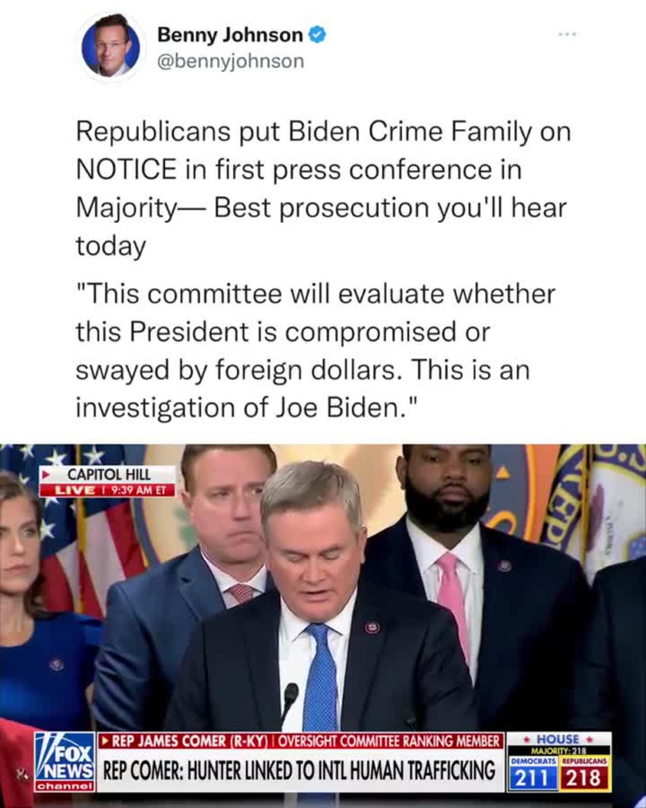 HCNN- Republicans put Biden Crime Family on NOTICE in first press conference in