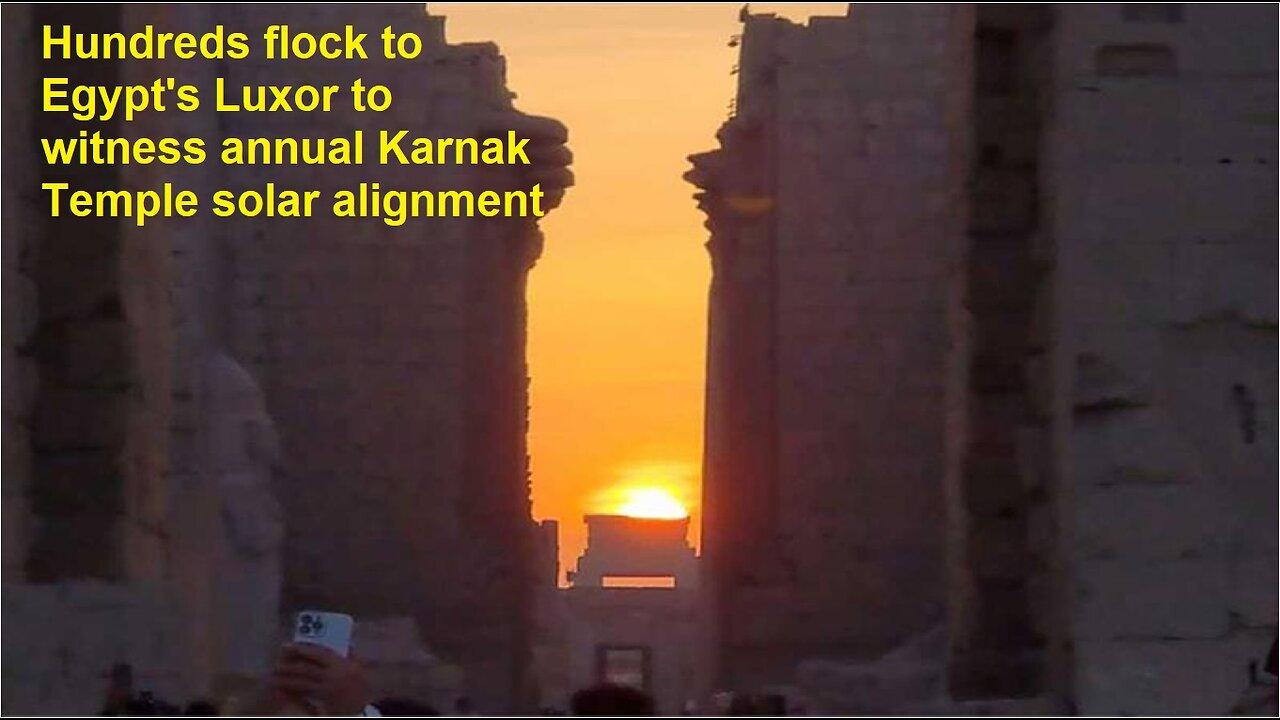 Hundreds flock to Egypt's Luxor to witness annual Karnak Temple solar alignment
