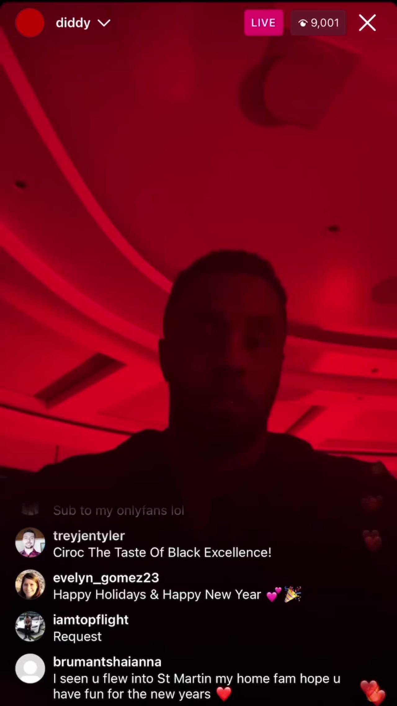 P DIDDY IG LIVE Diddy Vibing & Plays One News Page VIDEO