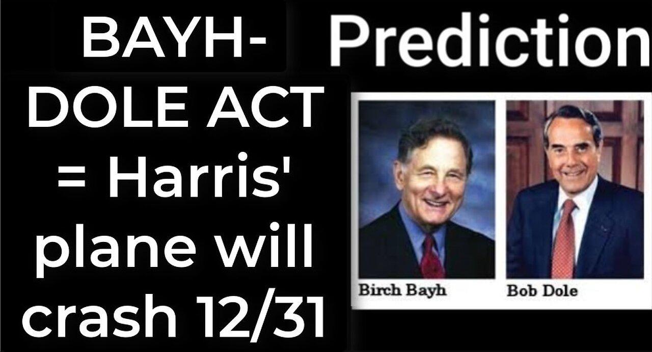 Prediction: BAYH-DOLE ACT = Harris' plane will crash Dec 31