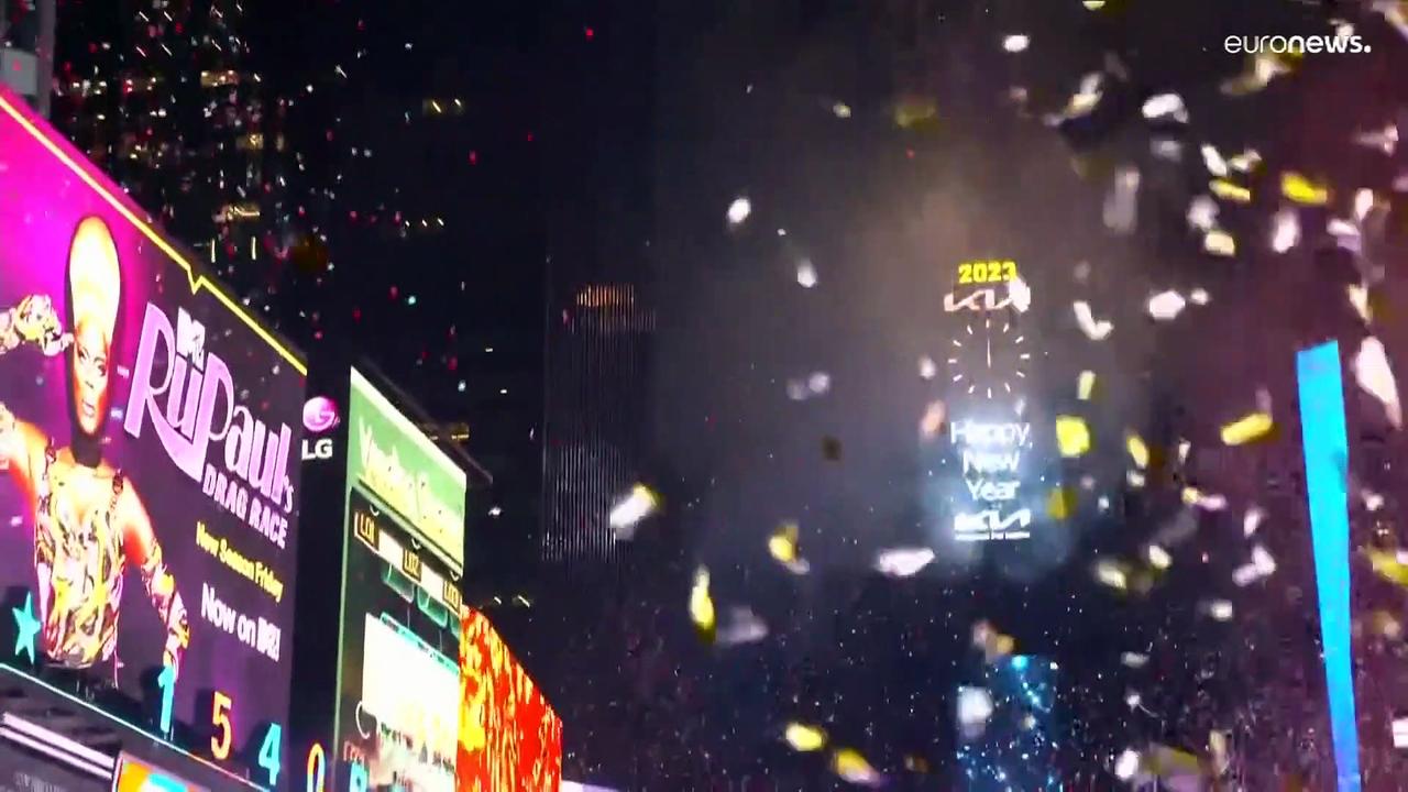 Ticker tape and fireworks bring in the new year in cities around the world