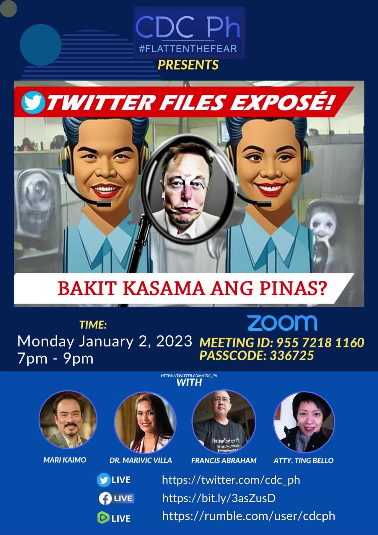 CDC Ph Weekly Huddle Jan 2 2023: Twitter Files Expose: Bakit Kasama ang Pinas?