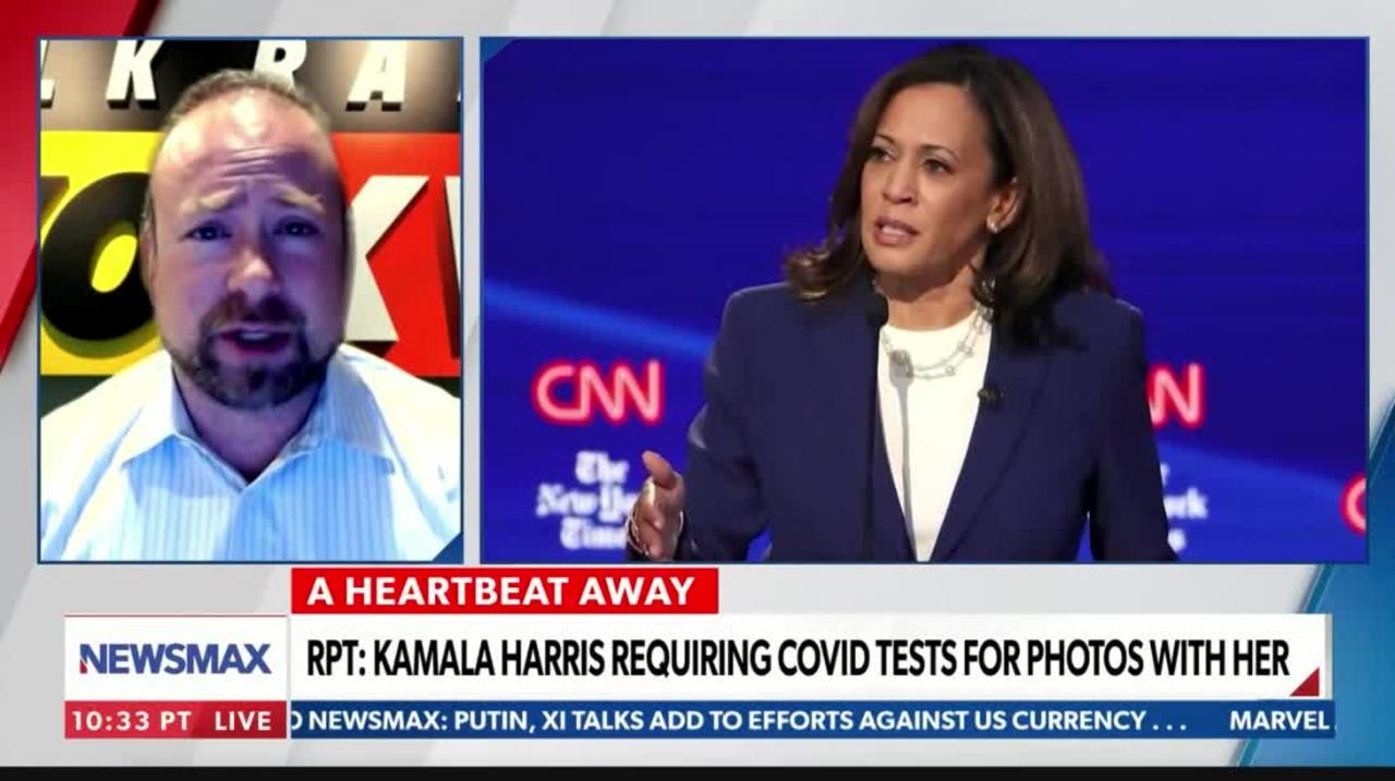 TPM's Ari Hoffman reacts to Kamala Harris requiring COVID tests if people wish to take photos with her at Tuesday’s Senat