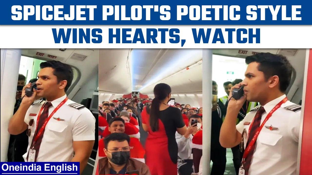 Viral Video: SpiceJet pilot wins heart with his poetic in-flight announcement | Oneindia News *News