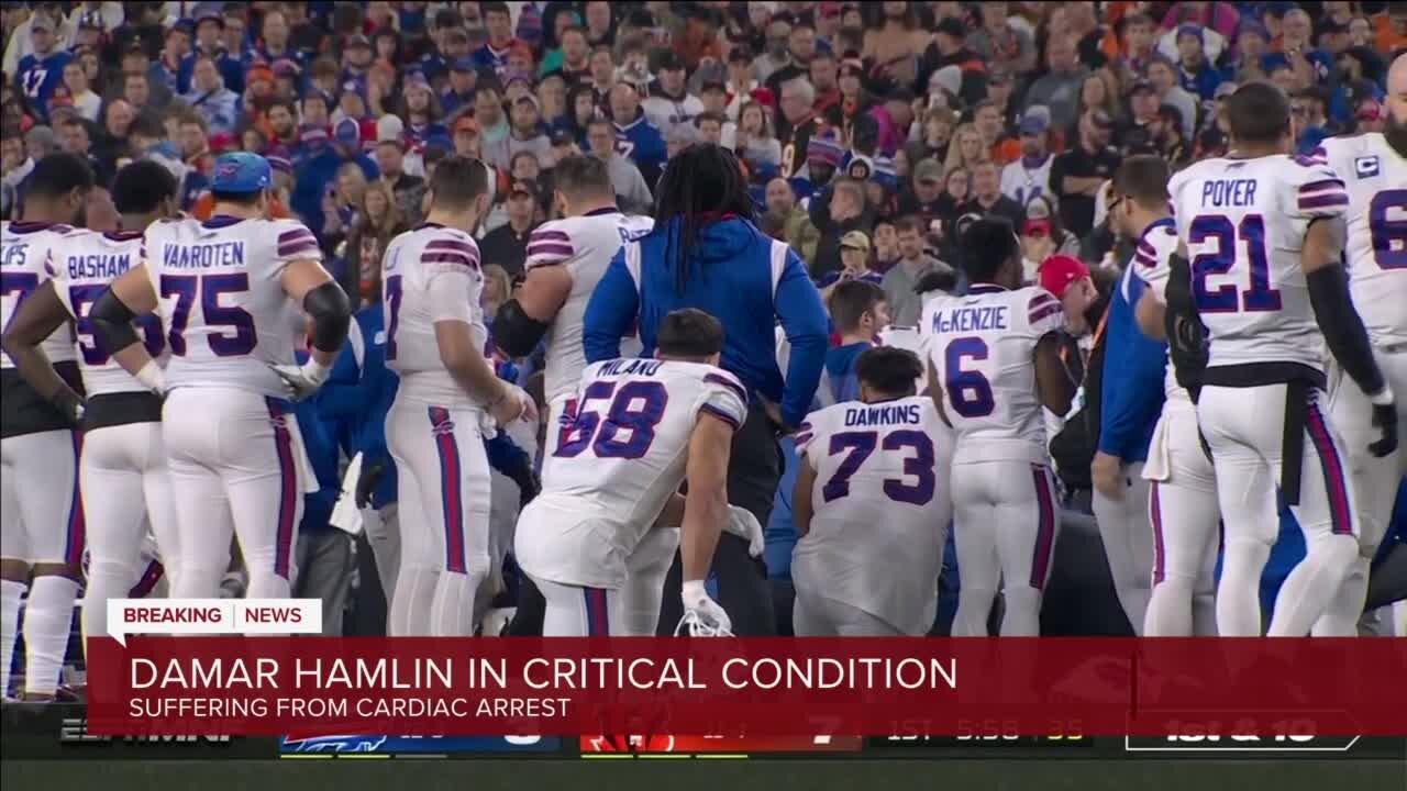 Bills' Hamlin in critical condition after collapse on field