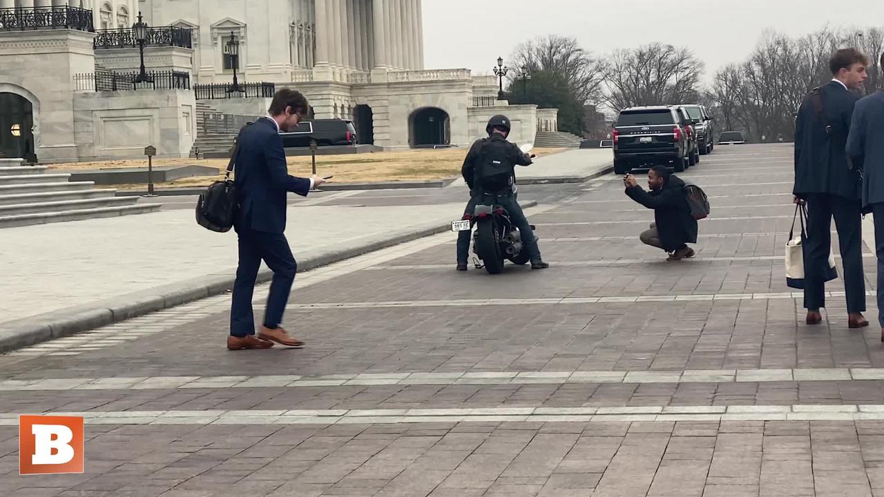 GOP Congressman-Elect Derrick Van Orden Rides Harley to Capitol on First Day of Work