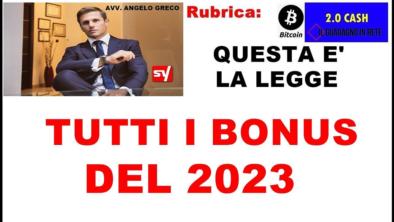 TUTTI I BONUS DEL 2023. One News Page VIDEO