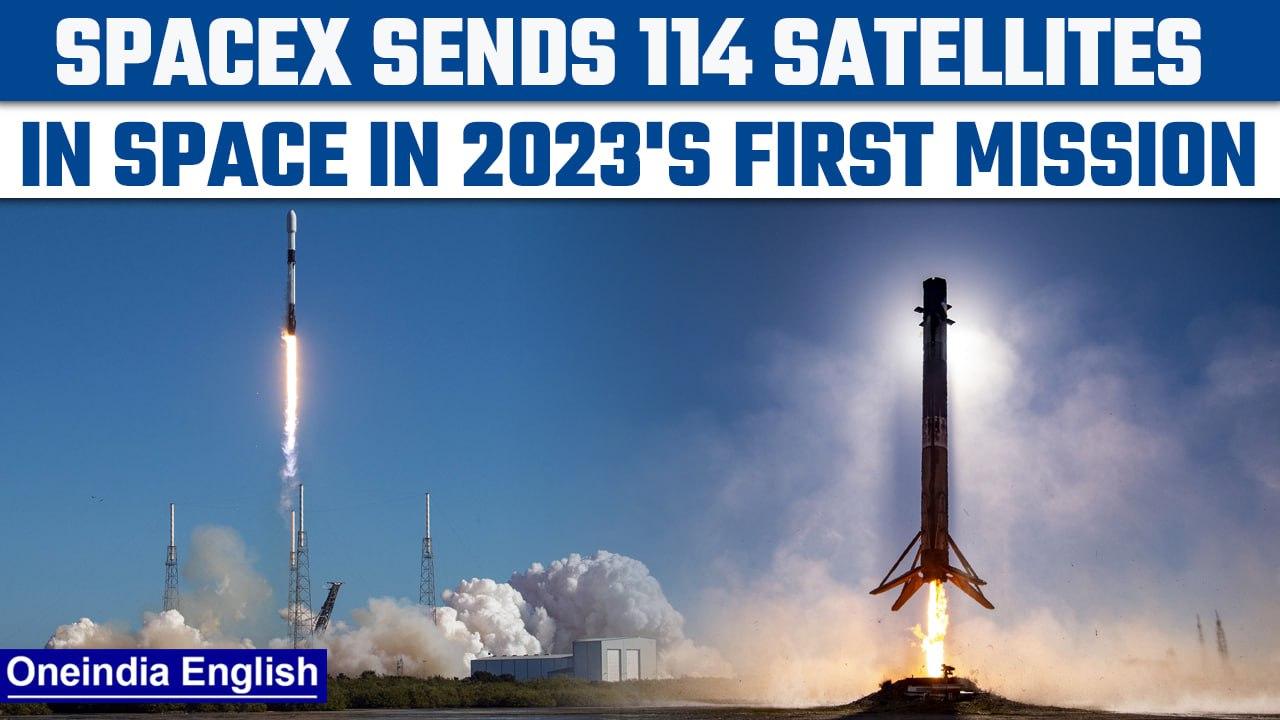 SpaceX launches 114 satellites in first mission of 2023 marking 200th success | Oneindia News*Space