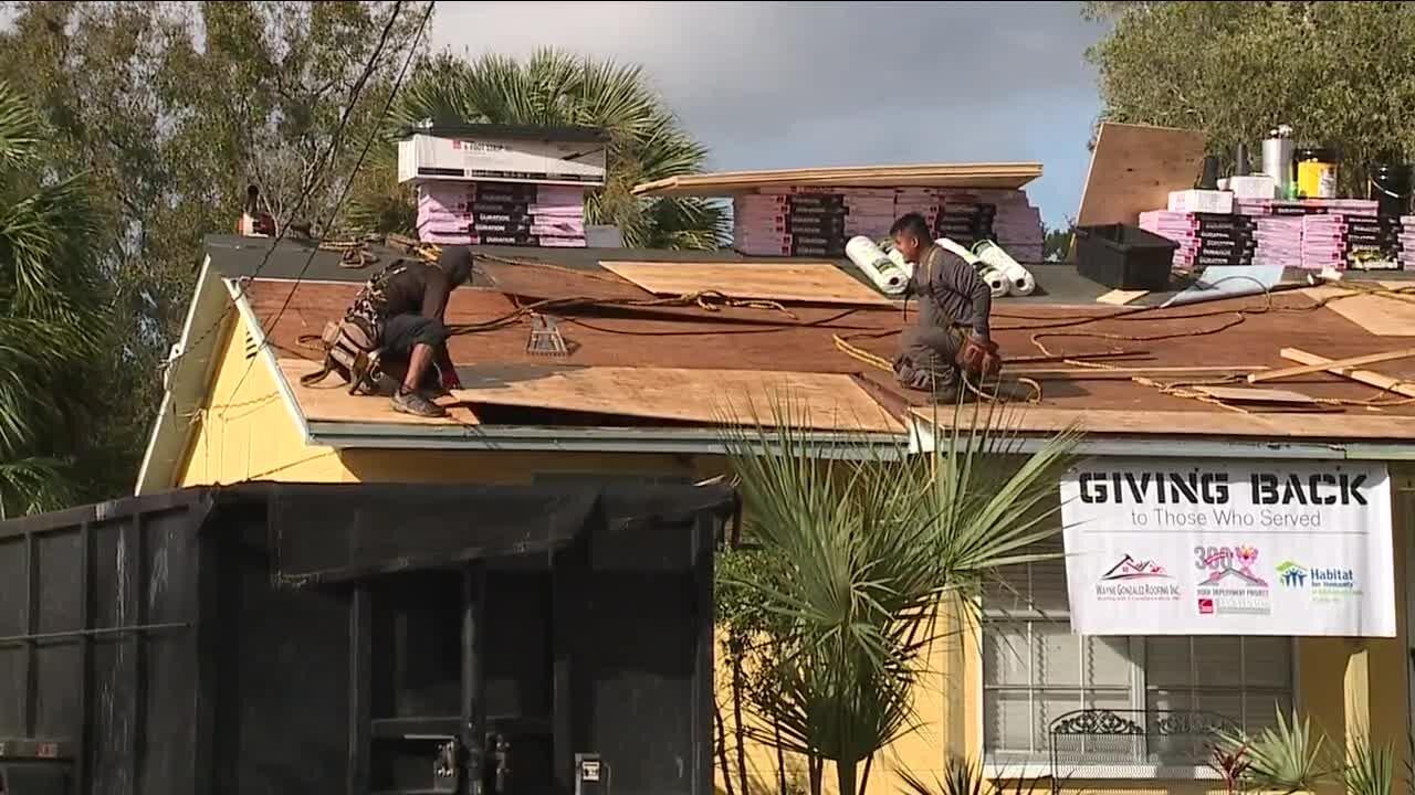 Tampa Veteran gets new roof installed