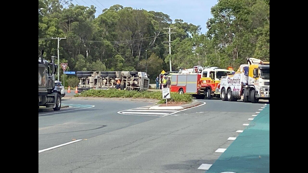 ItWillBuffOut Bribie Island Truck RollOver One News Page VIDEO