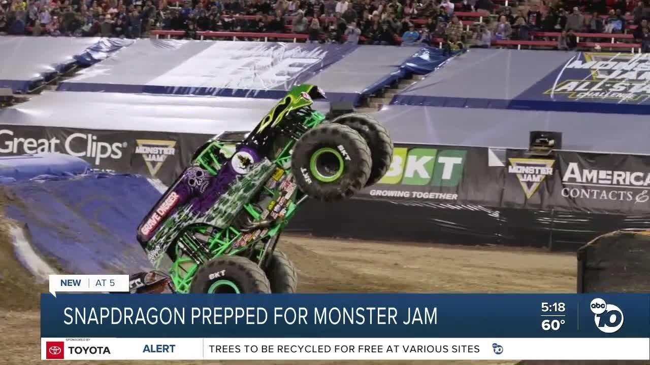 Snapdragon Stadium getting prepared for Monster Jam