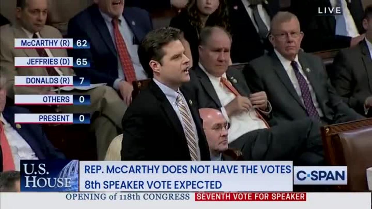Rep. Matt Gaetz votes for Donald Trump for Speaker of the House