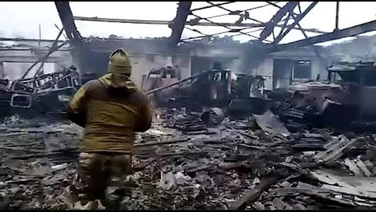 Military base of “Kadyrovites” full of equipment hit - the equipment left behind in ashes