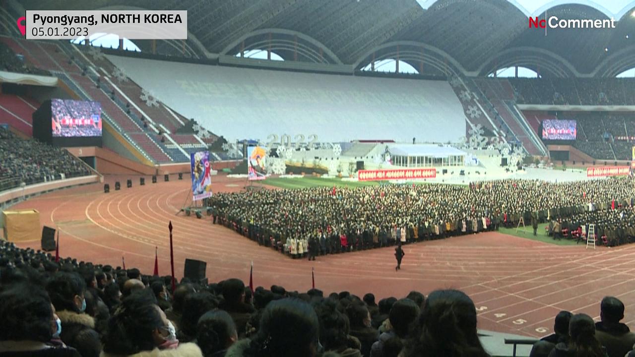 WATCH: Thousands of North Koreans attend a rally in the capital Pyongyang