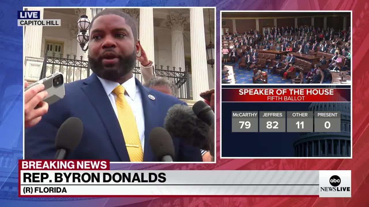 The remarks made by Rep. Byron Donalds during the fifth round of voting for the new speaker
