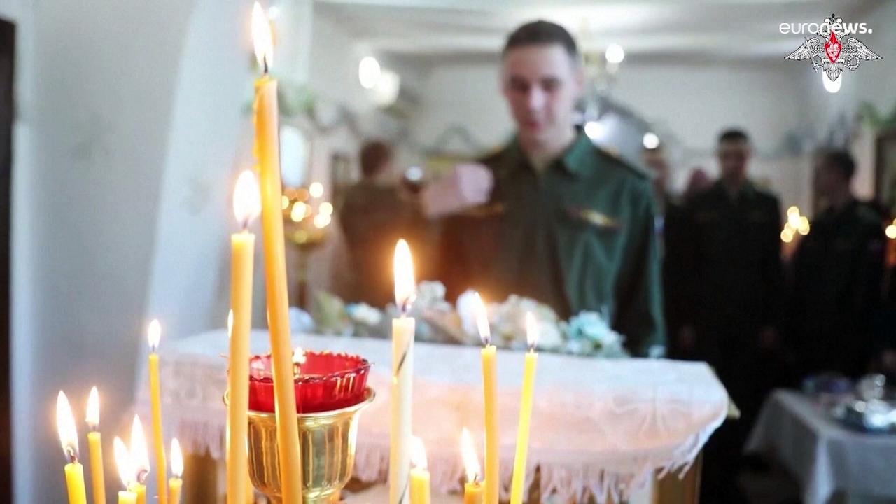 Vladimir Putin attends Orthodox Christmas mass alone as ceasefire request fails to hold