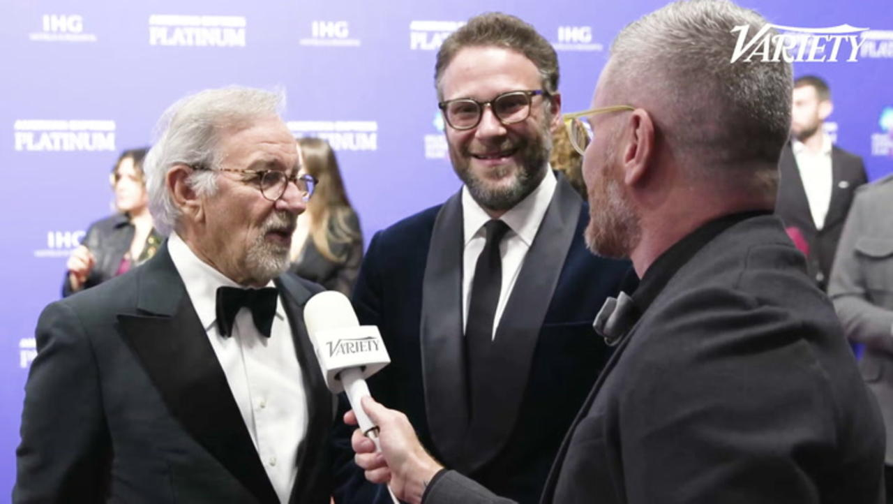 Steven Spielberg and Seth Rogen Palm Springs International Film Festival Red Carpet