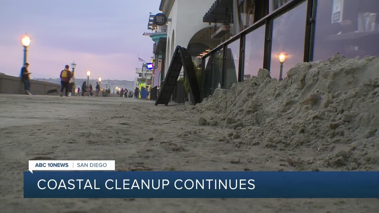 Coastal cleanup continues in Mission Beach post storm