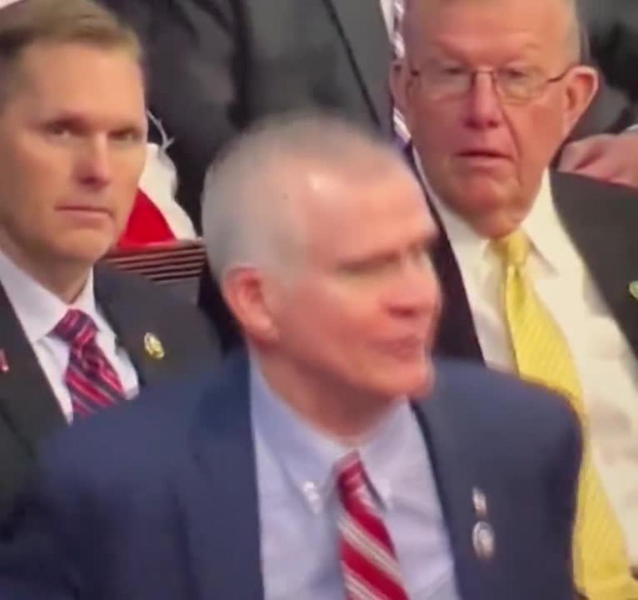 GOP Rep Rosendale votes for “Kevin” then pauses, smirks and says “Hern.” Walks away laughing