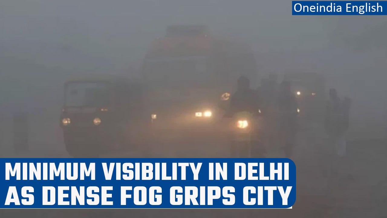 Delhi: Dense fog pulls visibility down to minimum, 29 trains delayed | Oneindia News *News