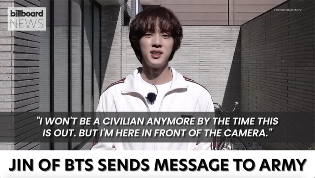 BTS‘ Jin Shared Uplifting Video Message with ARMY About His Military Enlistment | Billboard News