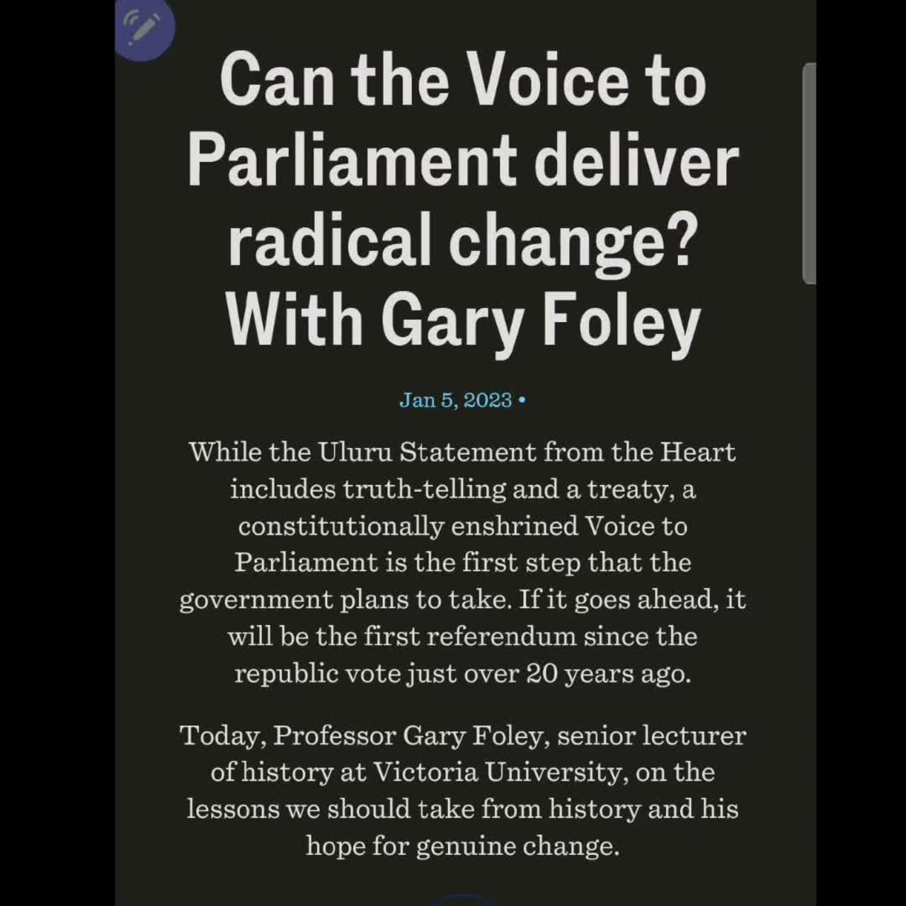 Gary Foley ABC Interview