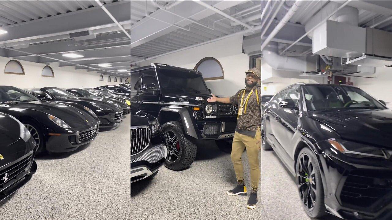 Floyd Shows His All-black Includes Ferraris, Rolls-Royces, Bentleys, Lamborghini, Maybachs