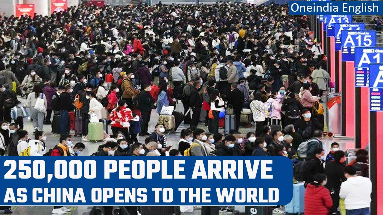 China opens its borders for the first time in 3 years, 250,000 people arrive | Oneindia News *News