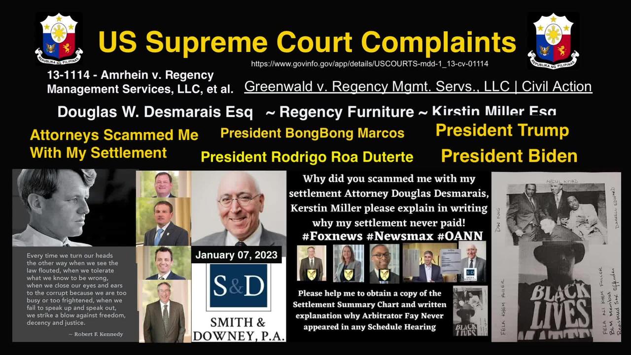 US Supreme Court Complaints ~ DCBAR Complaints `Justia US Laws  Complaints ~ Regency Furniture LLC Owner Abdul Ayyad  Did Not Pa