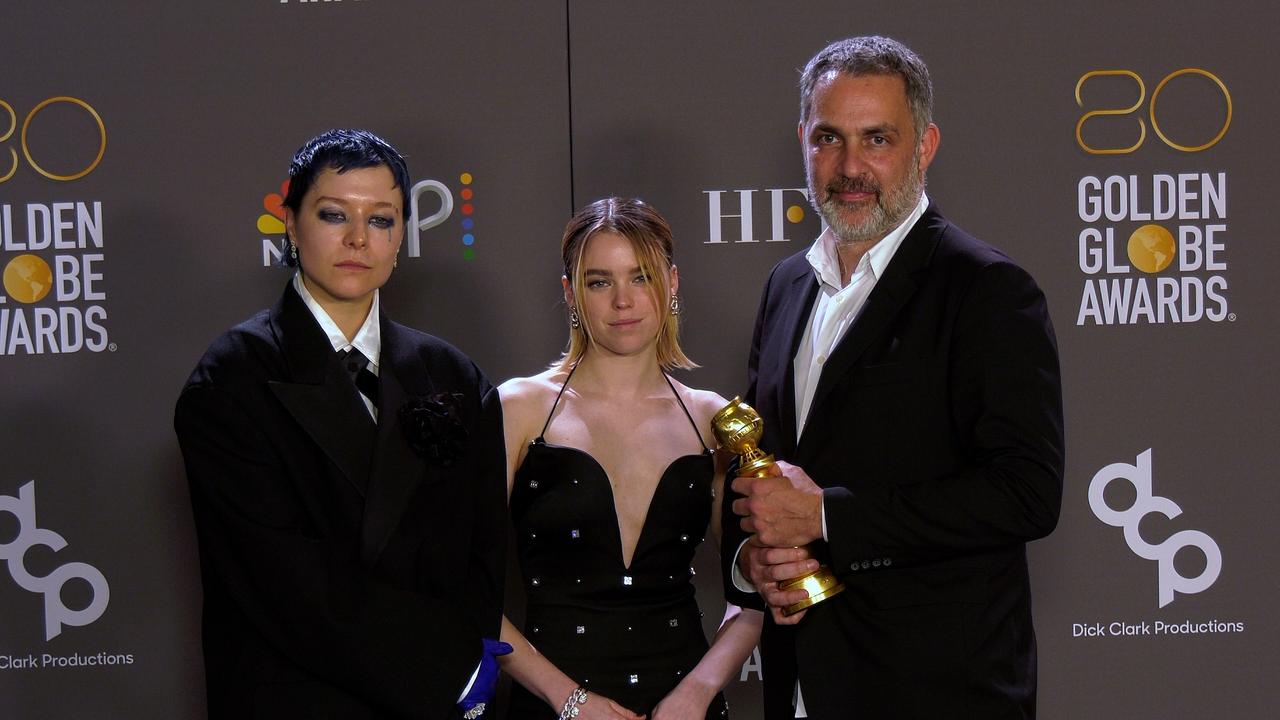 Emma D’Arcy, Milly Alcock, Miguel Sapochnik 2023 Golden Globes Press Room