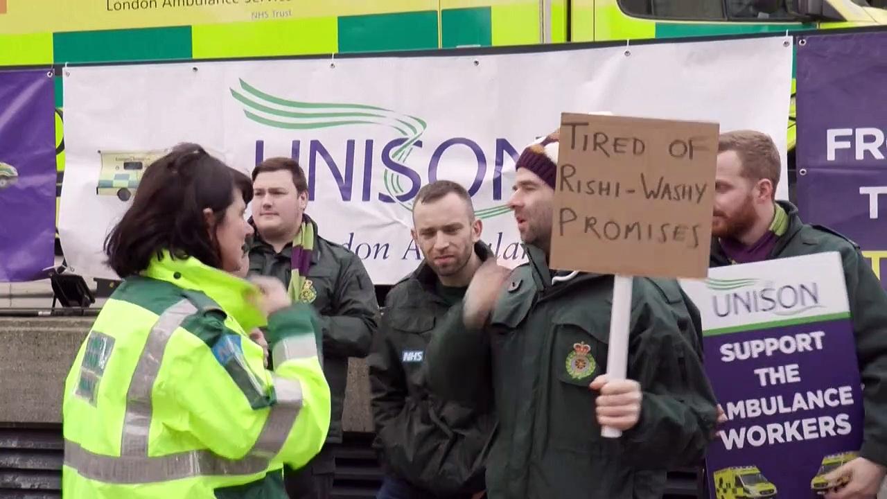 'We're not happy': UK ambulance workers go on strike for second time