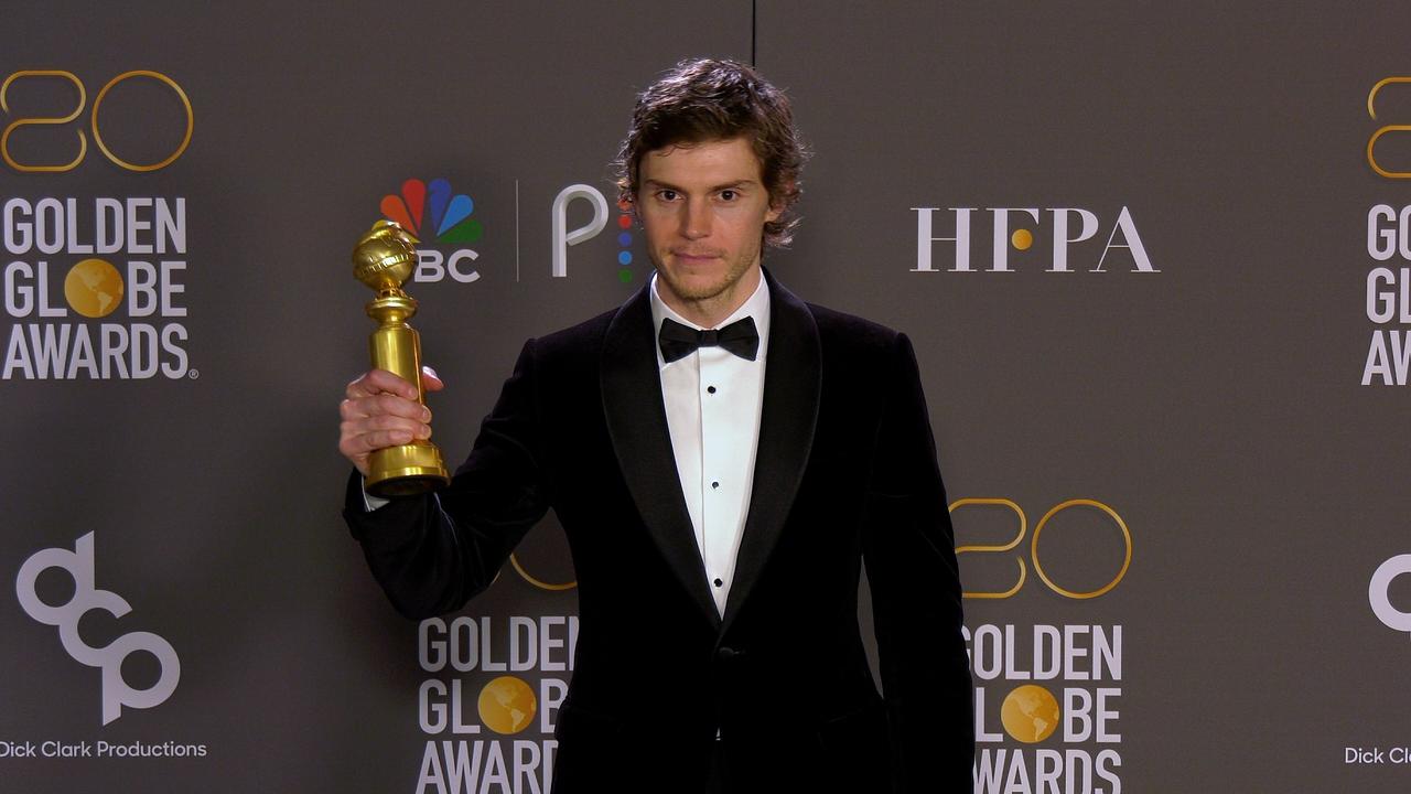 Evan Peters 2023 Golden Globes Press Room