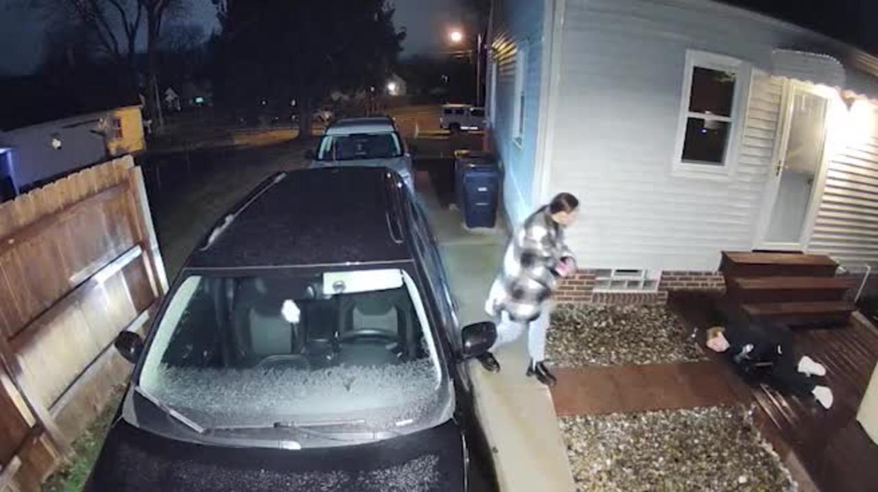 Woman Slips and Falls on Ice Covered Stairs One News Page VIDEO