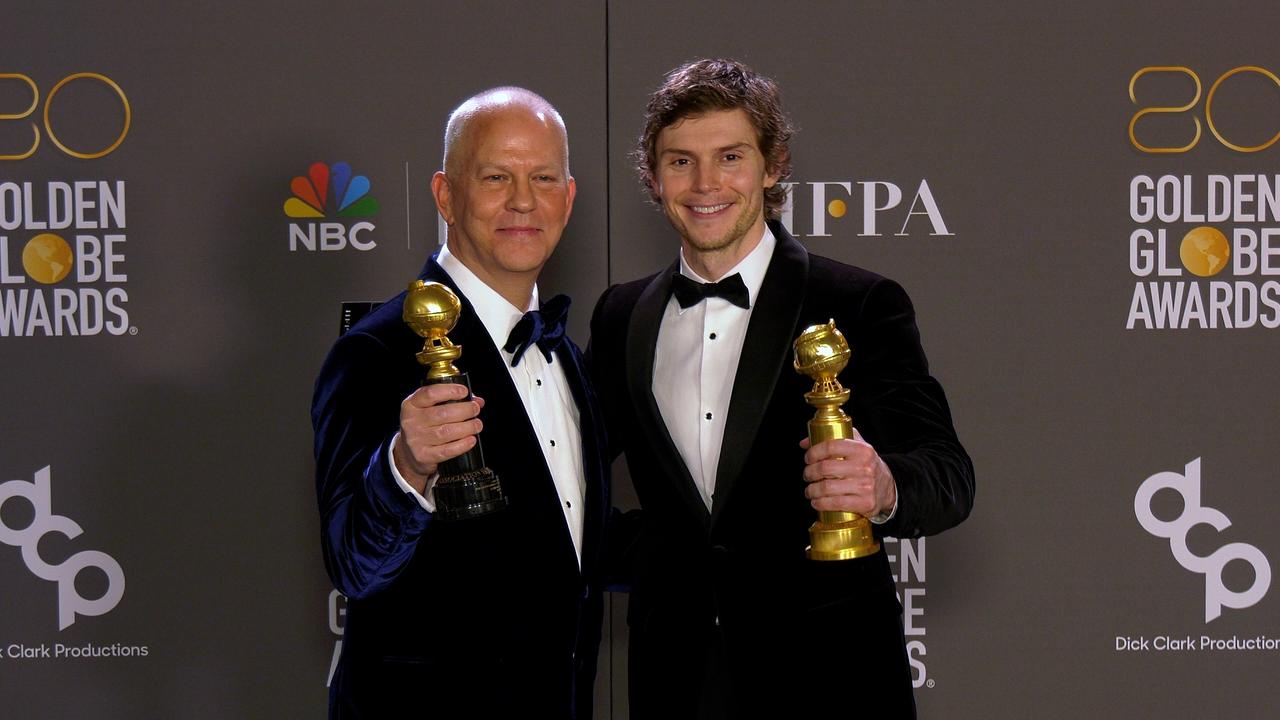 Ryan Murphy and Evan Peters 2023 Golden Globes Press Room