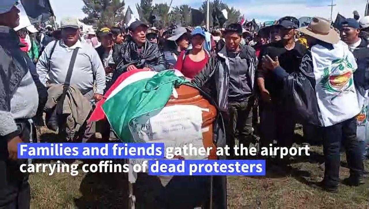 Families mourn dozens killed during clashes in Peru