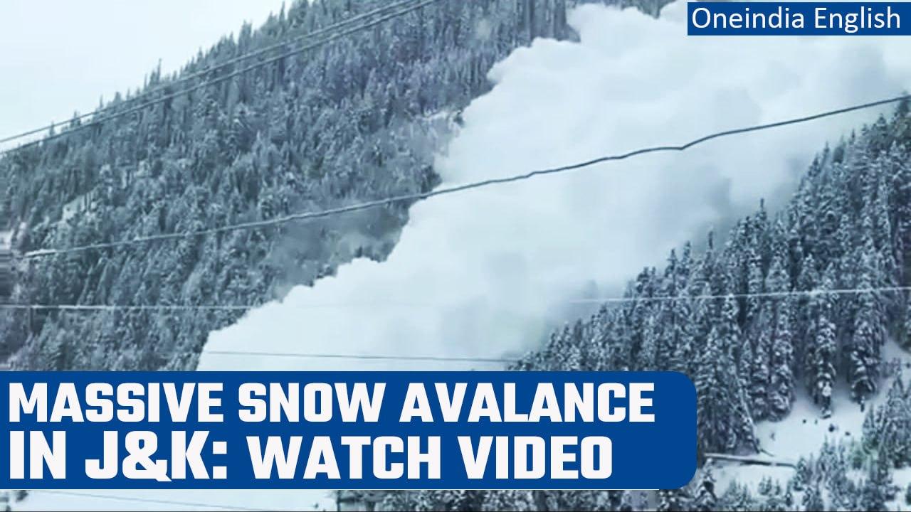J&K: Massive snow avalance near Baltal, Zojila caught on camera | Watch | Oneindia News *News