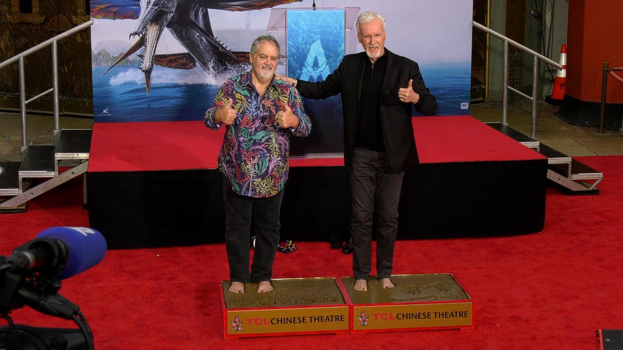 James Cameron and Jon Landau Handprint and Footprint in Ceremony in Los Angeles