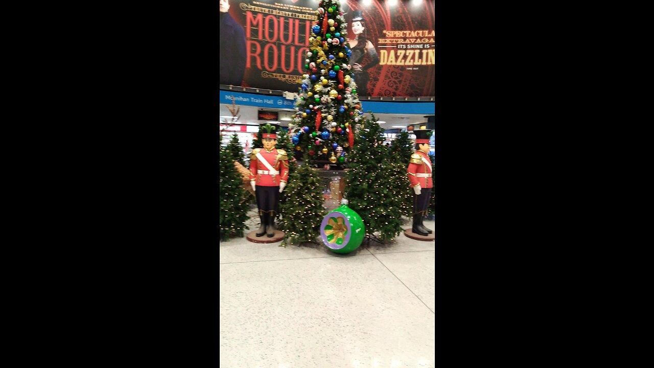 Holiday season at Penn station new york