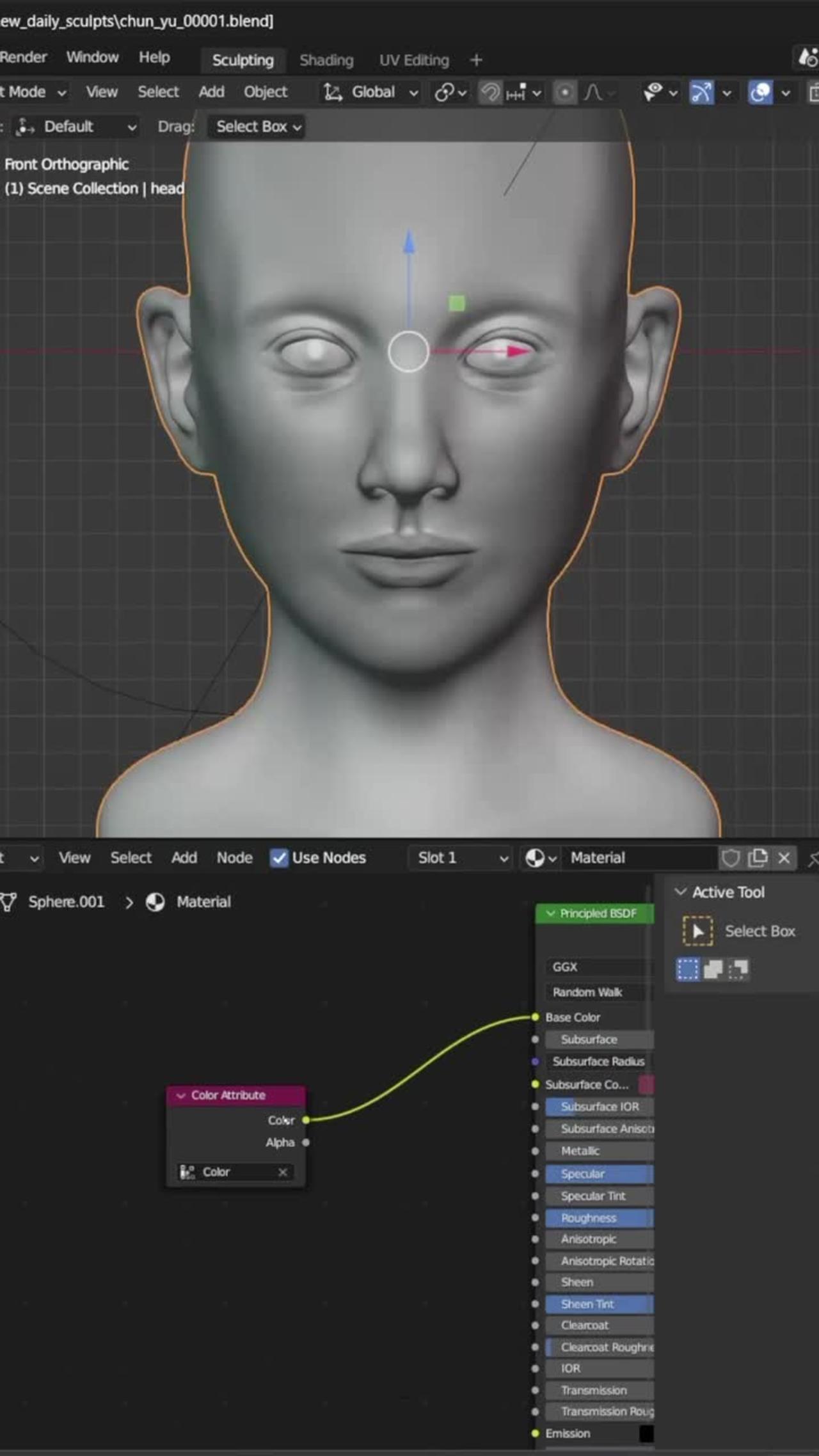 Blender 3D Asian women face sculpt painting One News Page VIDEO