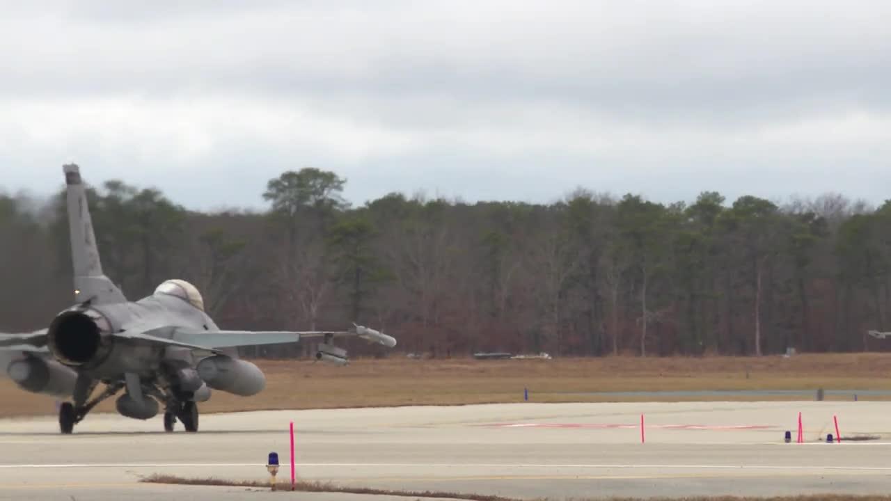 U.S. Air Force F-16C Taxi and Takeoff | New Jersey, Jan. 13, 2023.